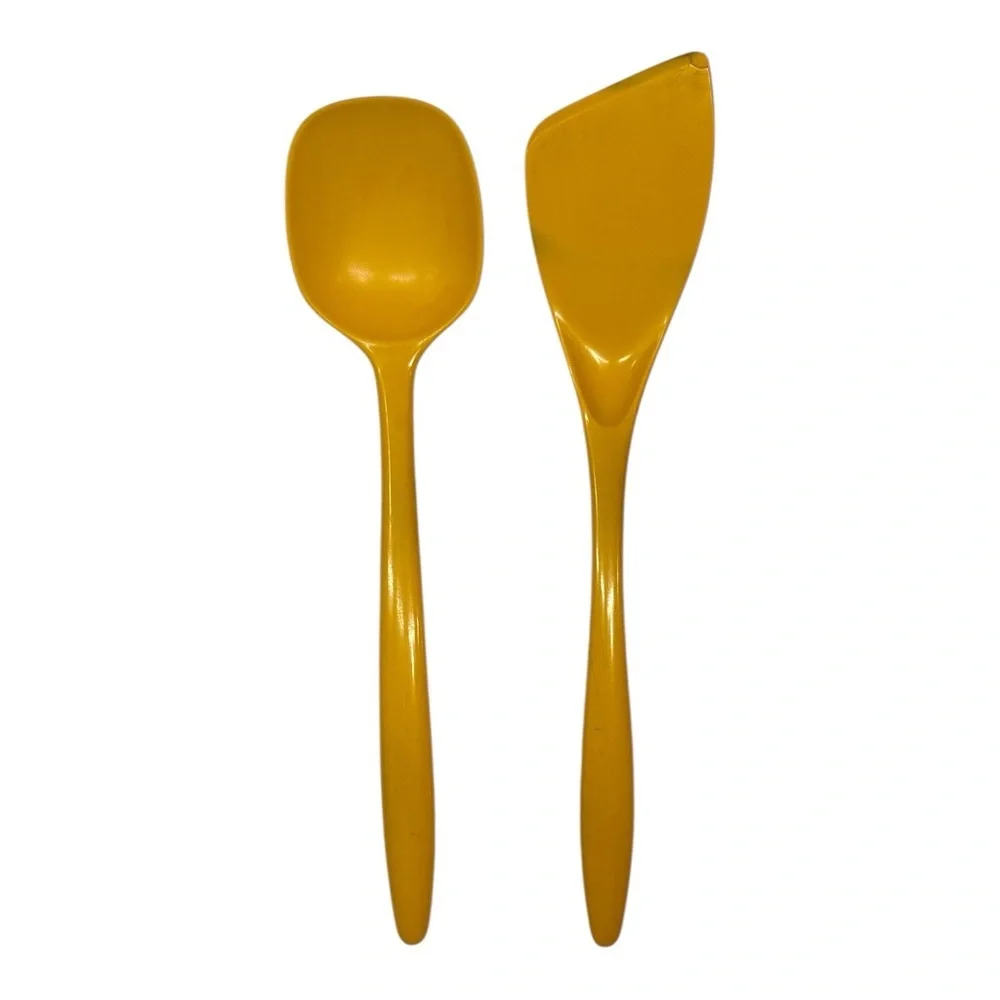 Vintage Hutzler Rosti Design Yellow Melamine Angle Spatula Spoon Denmark Utensil